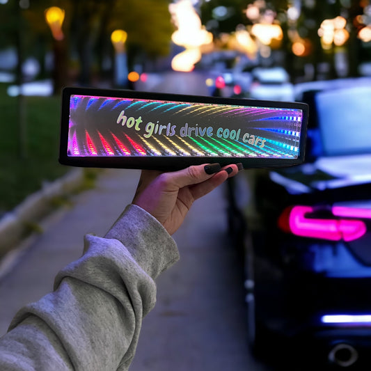 LED Rear View Mirror ‘hot girls drive cool cars’