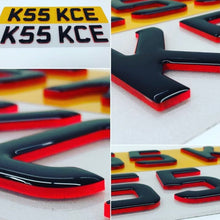 Load image into Gallery viewer, 4D Black Gel Coloured Back Custom Number Plate