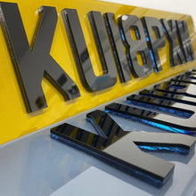 Load image into Gallery viewer, 4D Black Coloured Back Custom Number Plate