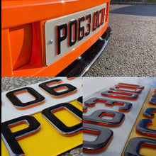 Load image into Gallery viewer, 4D Black Gel Coloured Back Custom Number Plate
