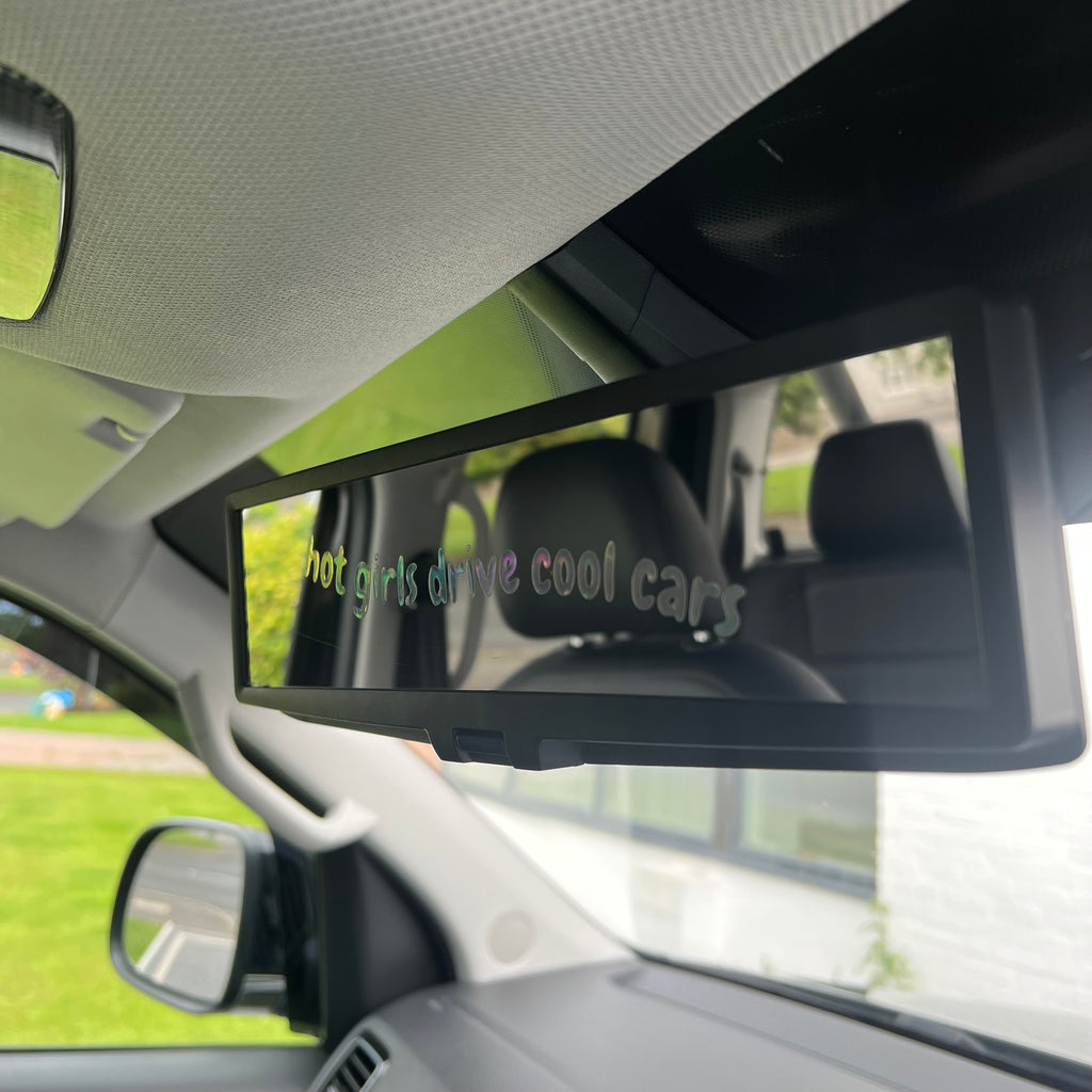 LED Rear View Mirror ‘hot girls drive cool cars’