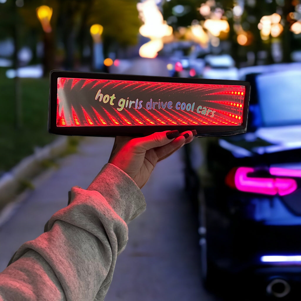 LED Rear View Mirror ‘hot girls drive cool cars’