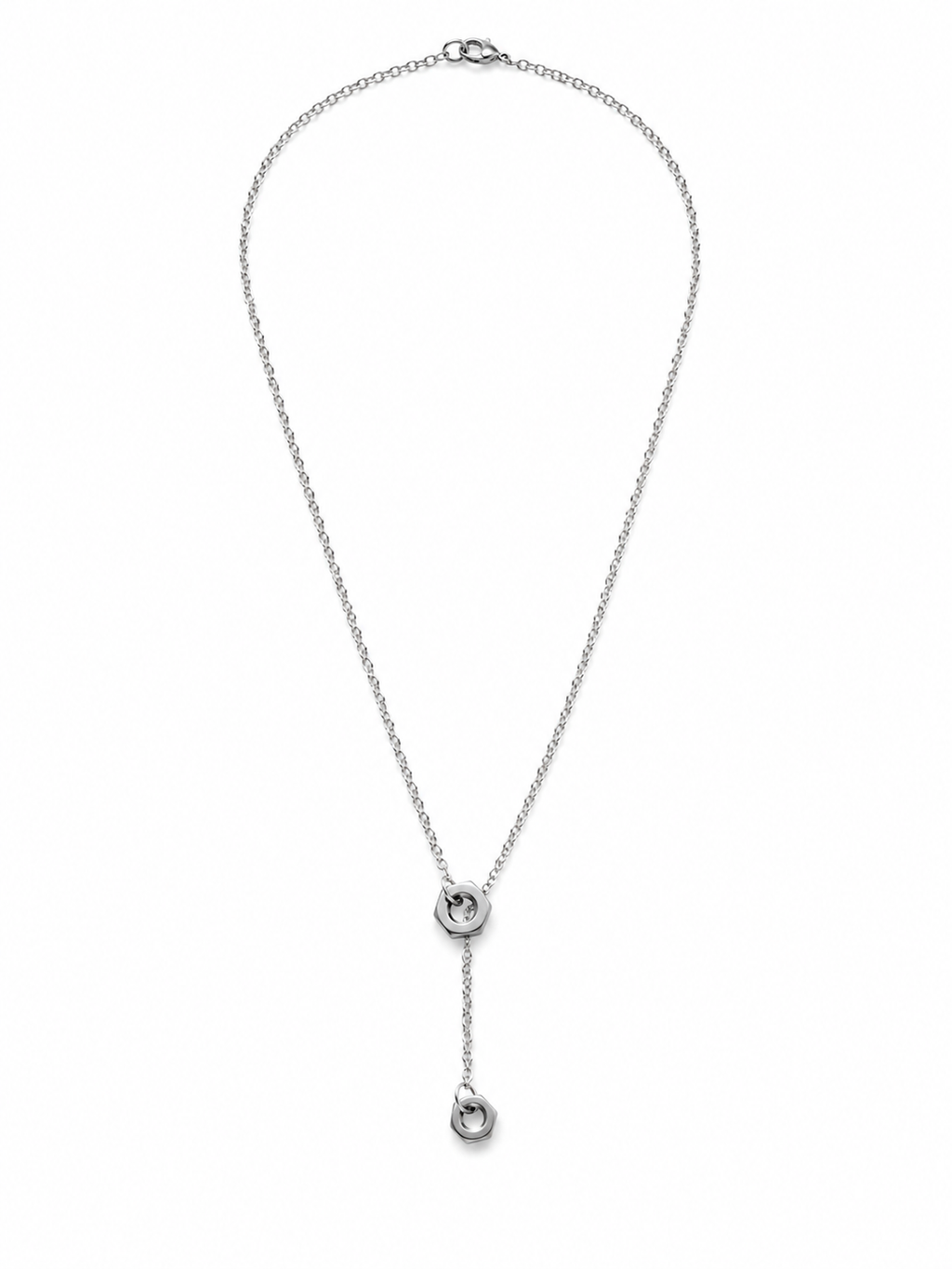 Hex Nut Lariat Necklace