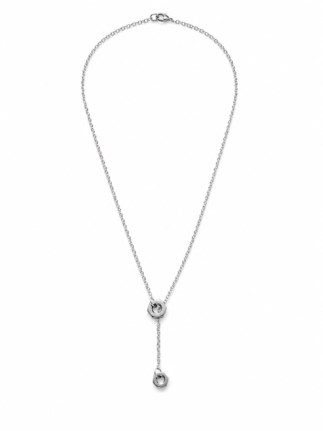 Hex Nut Lariat Necklace
