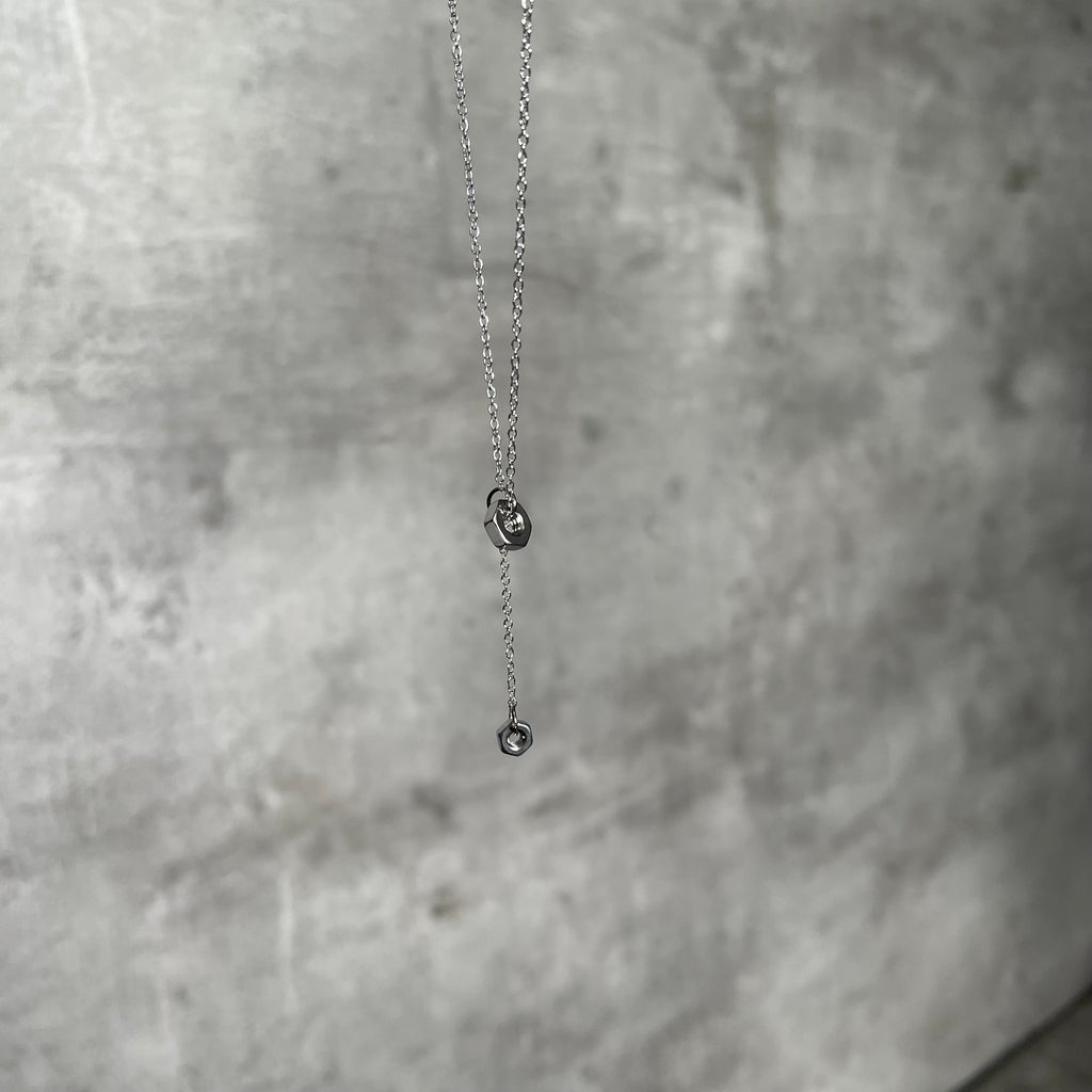 Hex Nut Lariat Necklace